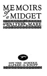 Cover of Memoirs of a midget