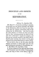 Cover of The principles and objects of the religious reformation
