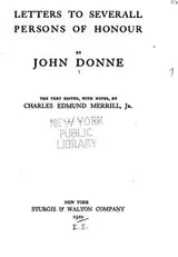 Cover of Letters to severall persons of honour