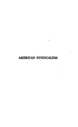 Cover of American syndicalism
