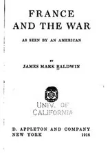Cover of France and the war, as seen by an American