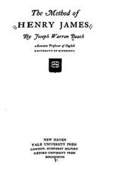 Cover of The method of Henry James