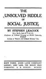 Cover of The unsolved riddle of social justice