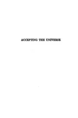 Cover of Accepting the universe