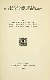 Cover of The McCarthys in early American history