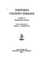 Cover of Whittier's unknown romance