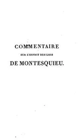 Cover of Commentaire sur l'Esprit des lois de Montesquieu