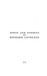 Cover of Songs And Sonnets