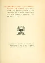 Cover of The poems of Master François Villon of Paris