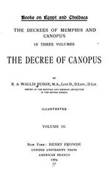 Cover of The decrees of Memphis and Canopus