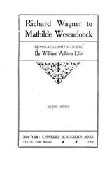 Cover of Richard Wagner to Mathilde Wesendonck