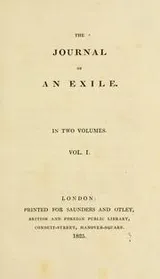 Cover of The journal of an exile ..