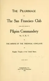 Cover of The pilgrimage of the San Francisco club