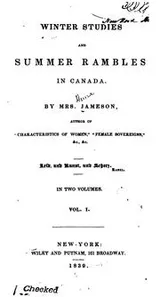 Cover of Winter studies and summer rambles in Canada