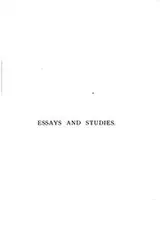 Cover of Essays and studies