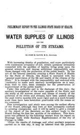 Cover of Preliminary report to the Illinois State Board of Health