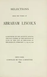 Cover of Selections from the Works of Abraham Lincoln