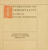 Cover of Intimations of immortality
