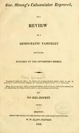Cover of Gov. Strong's calumniator reproved