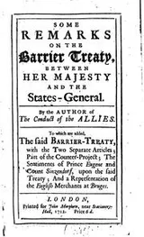 Cover of Some remarks on the Barrier Treaty, between Her Majesty and the States-General