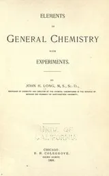 Cover of Elements of general chemistry