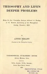 Cover of Theosophy and life's deeper problems