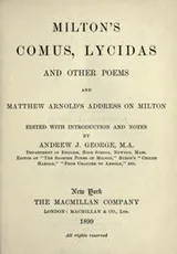 Cover of Milton's Comus, Lycidas, and other poems, and Matthew Arnold's address on Milton