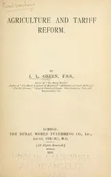 Cover of Agriculture and tariff reform