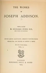 Cover of The works of Joseph Addison