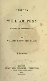 Cover of History of William Penn, founder of Pennsylvania