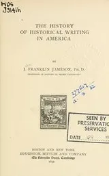 Cover of The History of Historical Writing in America