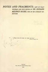 Cover of Notes and fragments