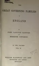 Cover of The great governing families of England
