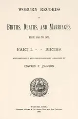 Cover of Woburn records of births, deaths and marriages from 1640 to 1873