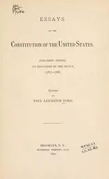 Cover of Essays on the Constitution of the United States