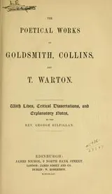 Cover of The poetical works of Goldsmith, Collins, and T. Warton