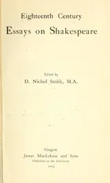 Cover of Eighteenth century essays on Shakespeare