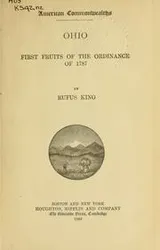 Cover of Ohio, first fruits of the Ordinance of 1787