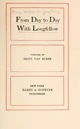 Cover of From day to day with Longfellow