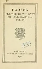 Cover of Preface to the Laws of ecclesiastical polity