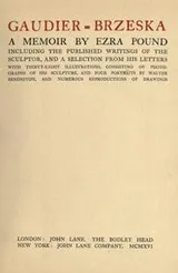 Cover of Gaudier-Brzeska, a memoir [by] Ezra Pound
