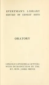 Cover of Speeches and letters of Abraham Lincoln, 1832-1865