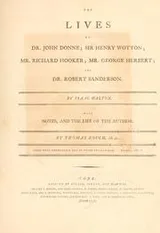 Cover of Izaak Walton's lives of John Donne, Henry Wotton, Richard Hooker and George Herbert
