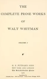 Cover of The complete writings of Walt Whitman