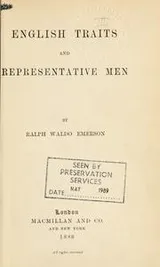 Cover of English traits and Representative men