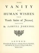Cover of The vanity of human wishes