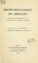 Cover of Essay on Shelley