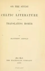 Cover of On the study of Celtic literature