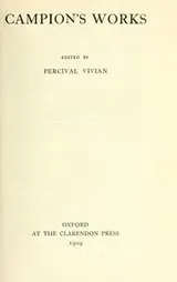 Cover of Campion's works