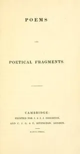 Cover of Poems and poetical fragments